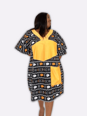 Petite Robe Boubou avec Empiècement - Une Alliance de Modernité et de Tradition